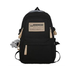 Aesthetic Large Capacity Cute Backpack (Black)