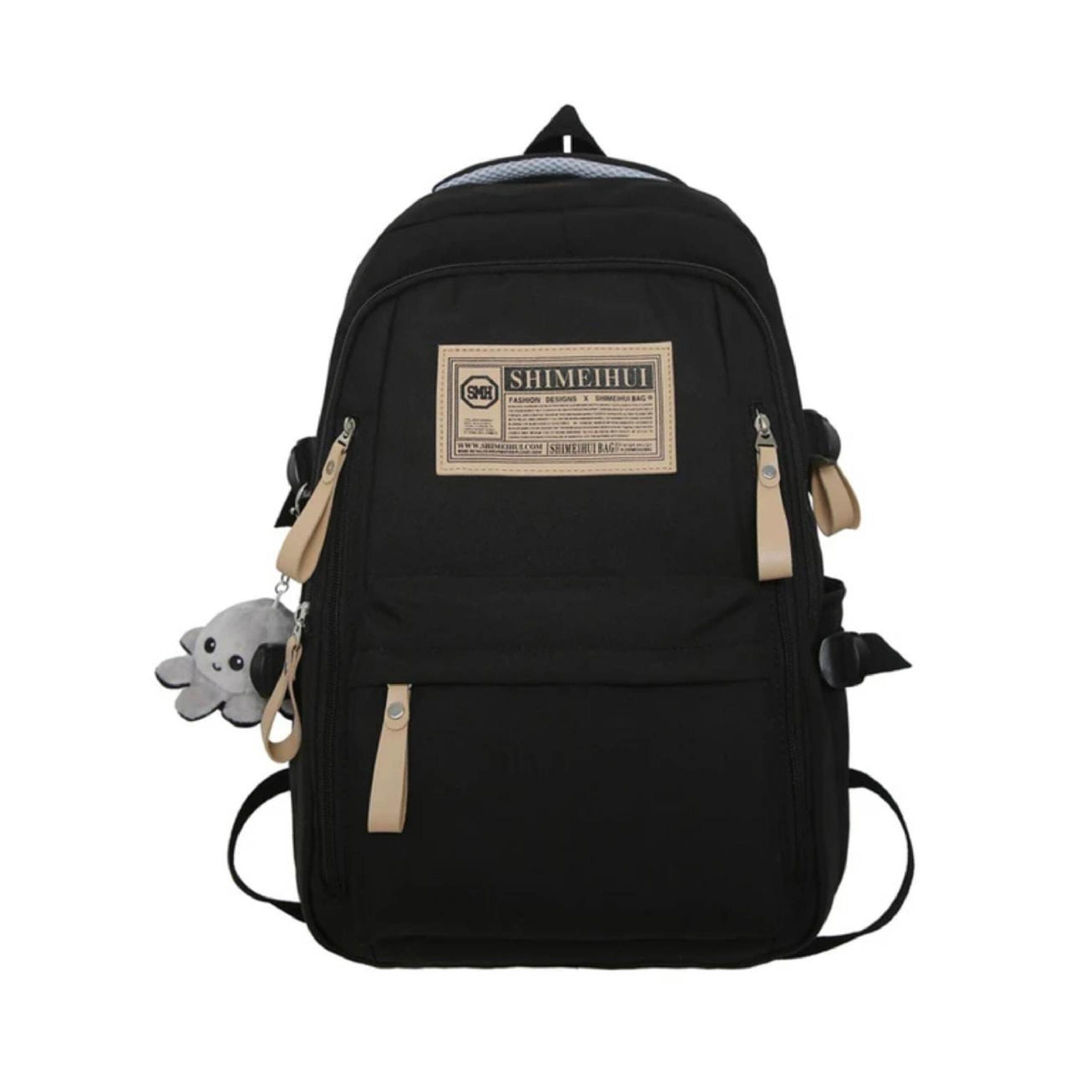 Aesthetic Large Capacity Cute Backpack (Black)